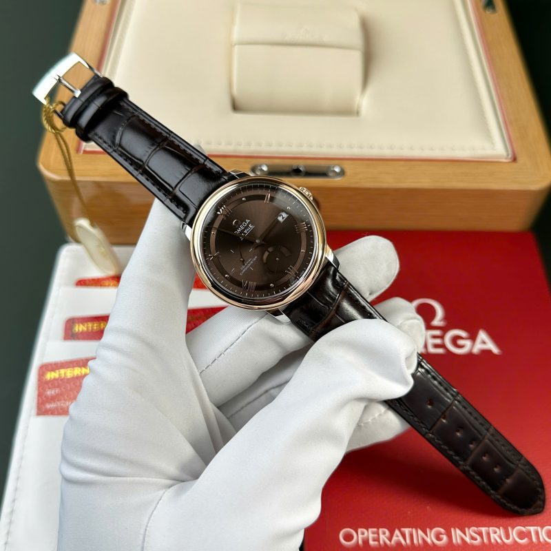 Omega-De-Ville-Prestige-Power-Reserve-Rose-Gold-Brown-Dial-Leather-2-800x800 Omega De Ville Prestige Power Reserve Rose Gold Bezel Brown Dial Brown Leather Strap 1:1 Copy 39.5mm - Image 2