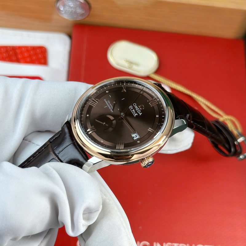 Omega-De-Ville-Prestige-Power-Reserve-Rose-Gold-Brown-Dial-Leather-3-800x800 Omega De Ville Prestige Power Reserve Rose Gold Bezel Brown Dial Brown Leather Strap 1:1 Copy 39.5mm - Image 3