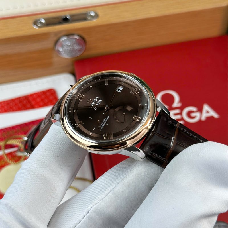Omega-De-Ville-Prestige-Power-Reserve-Rose-Gold-Brown-Dial-Leather-4-800x800 Omega De Ville Prestige Power Reserve Rose Gold Bezel Brown Dial Brown Leather Strap 1:1 Copy 39.5mm - Image 4