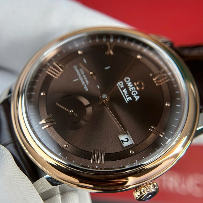 Omega-De-Ville-Prestige-Power-Reserve-Rose-Gold-Brown-Dial-Leather-5-800x800 Omega De Ville Prestige Power Reserve Rose Gold Bezel Brown Dial Brown Leather Strap 1:1 Copy 39.5mm - Image 5