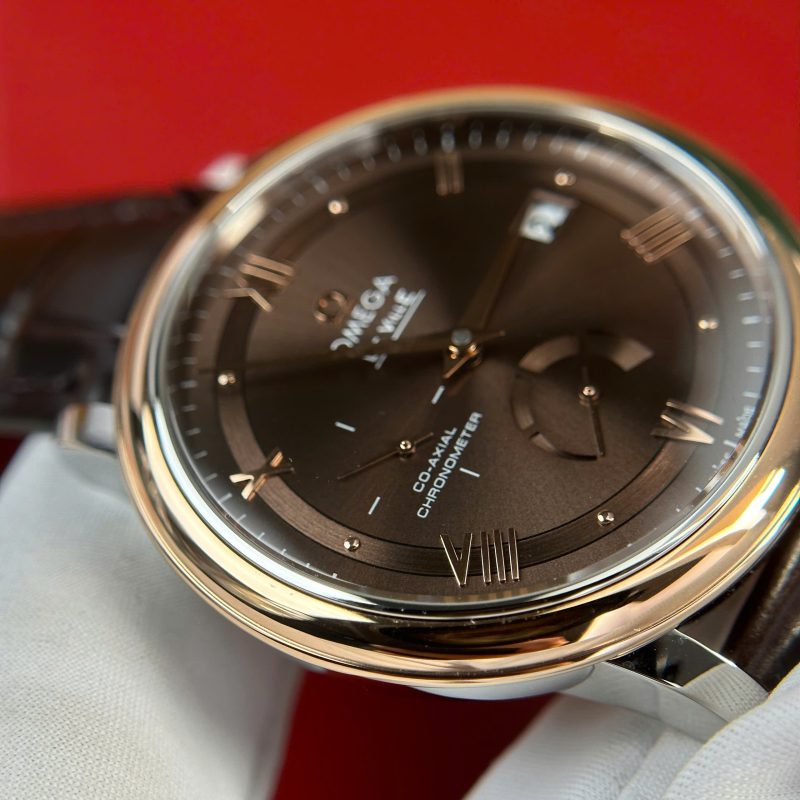 Omega-De-Ville-Prestige-Power-Reserve-Rose-Gold-Brown-Dial-Leather-6-800x800 Omega De Ville Prestige Power Reserve Rose Gold Bezel Brown Dial Brown Leather Strap 1:1 Copy 39.5mm - Image 6