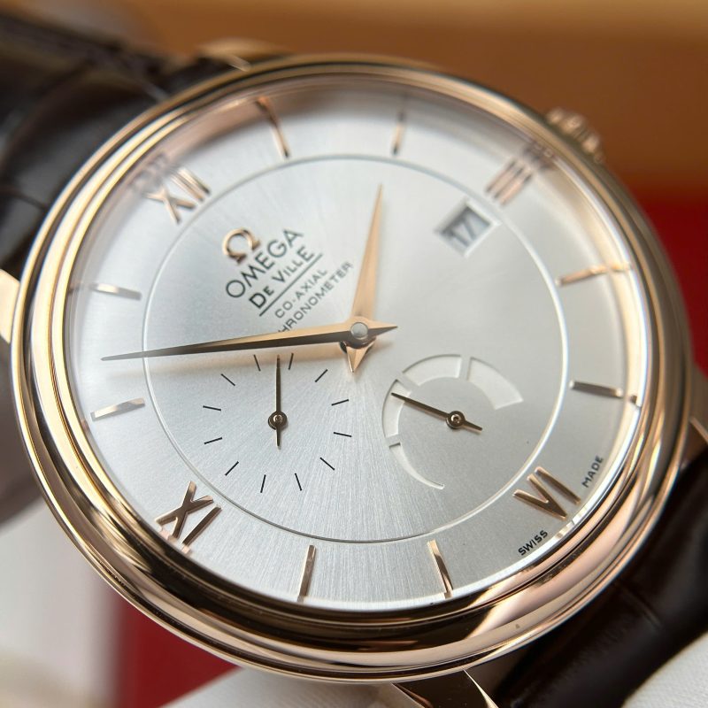 Omega-De-Ville-Prestige-Power-Reserve-Rose-Gold-Silver-Dial-Leather-6-800x800 Omega De Ville Prestige Power Reserve Rose Gold Silver Dial Leather Strap Best Replica 39.5mm - Image 6