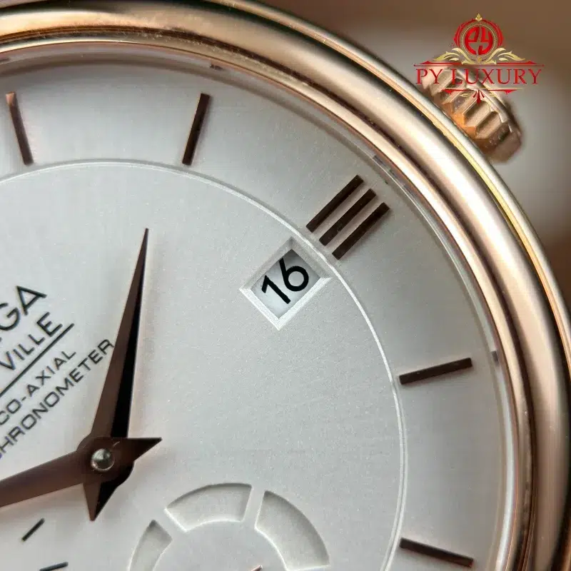 Omega-De-Ville-Prestige-Power-Reserve-Rose-Gold-White-Dial-Leather-Strap-6-800x800 Omega De Ville Prestige Power Reserve Rose Gold White Dial Leather Strap Best Replica 39.5mm - Image 6