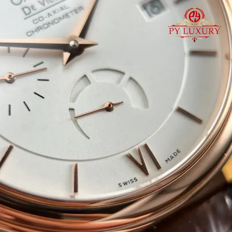 Omega-De-Ville-Prestige-Power-Reserve-Rose-Gold-White-Dial-Leather-Strap-7-800x800 Omega De Ville Prestige Power Reserve Rose Gold White Dial Leather Strap Best Replica 39.5mm - Image 7