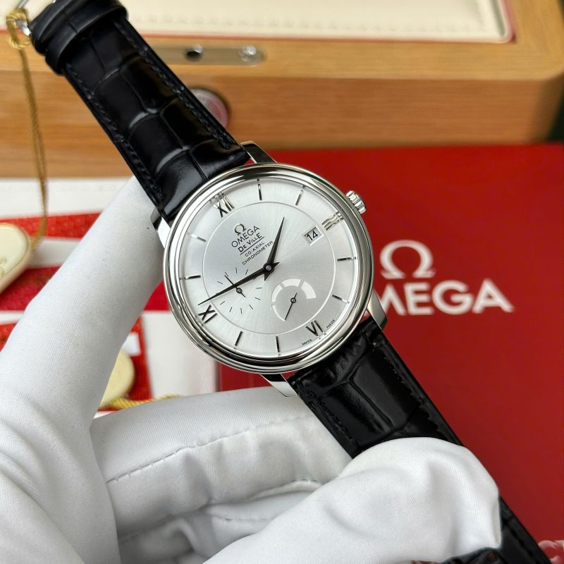 Omega-De-Ville-Prestige-Power-Reserve-Silver-Dial-424.13.40.21.02.005-Leather-3-800x800 Omega De Ville Prestige Power Reserve Silver Dial Black Leather Strap Best Clone 39.5mm - Image 3