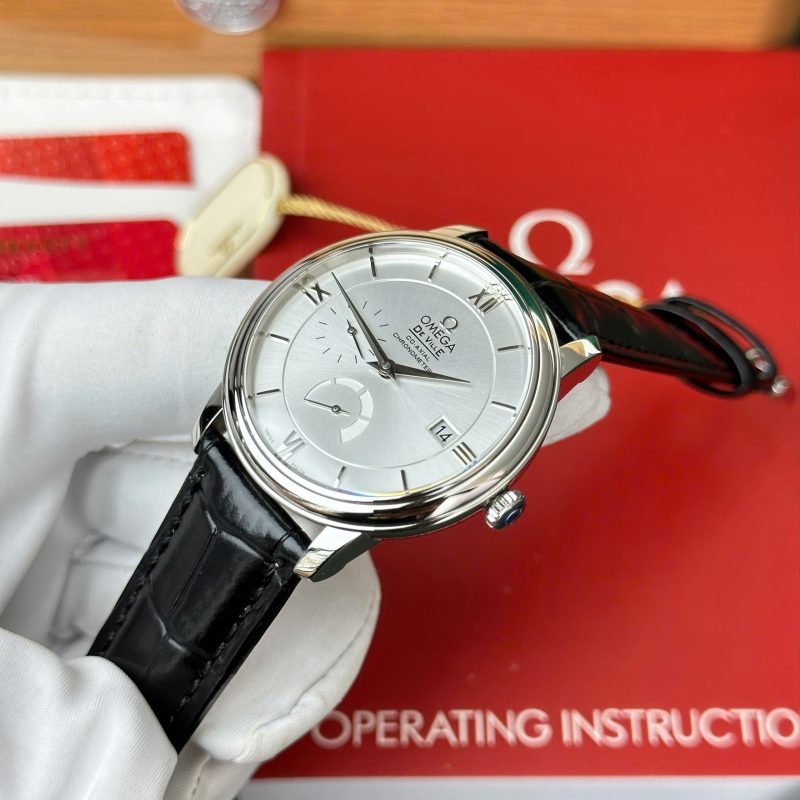 Omega-De-Ville-Prestige-Power-Reserve-Silver-Dial-424.13.40.21.02.005-Leather-4-800x800 Omega De Ville Prestige Power Reserve Silver Dial Black Leather Strap Best Clone 39.5mm - Image 4