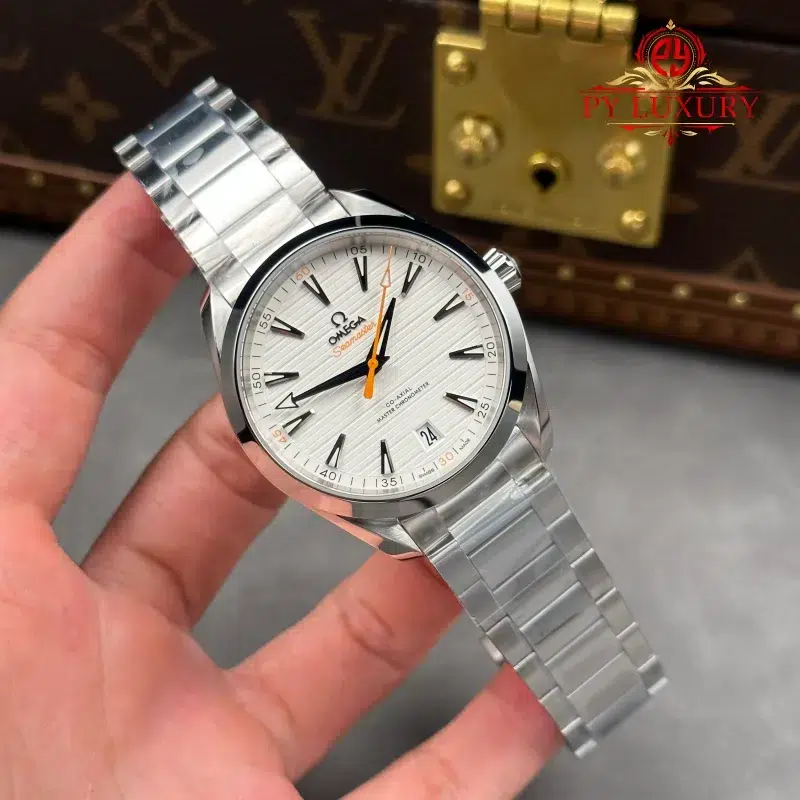 Omega-Seamaster-Aqua-Terra-Co-Axial-Master-Chronometer-White-Dial-Orange-Hand-Best-Replica-VSF-2-800x800 Omega Seamaster Aqua Terra Co-Axial Master Chronometer White Dial Orange Hand Best Replica VSF 41mm - Image 2