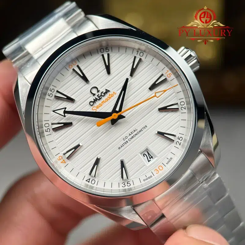 Omega-Seamaster-Aqua-Terra-Co-Axial-Master-Chronometer-White-Dial-Orange-Hand-Best-Replica-VSF-4-800x800 Omega Seamaster Aqua Terra Co-Axial Master Chronometer White Dial Orange Hand Best Replica VSF 41mm - Image 4