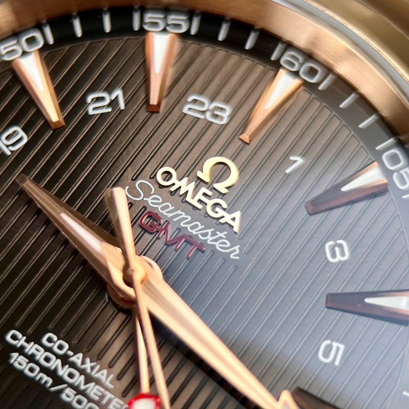 Omega-Seamaster-Aqua-Terra-Two-Tone-Rose-Gold-Brown-Dial-4-800x800 Omega Seamaster Aqua Terra GMT Two Tone Rose Gold Brown Dial Best Replica VSF 43mm - Image 4