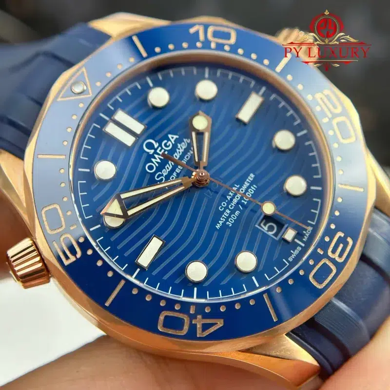 Omega-Seamaster-Diver-300M-Blue-Dial-Sedna-Gold-Rubber-Strap-9-800x800 Omega Seamaster Diver 300M Blue Dial Sedna Gold Rubber Strap 1:1 Best Replica VSF 42mm - Image 5