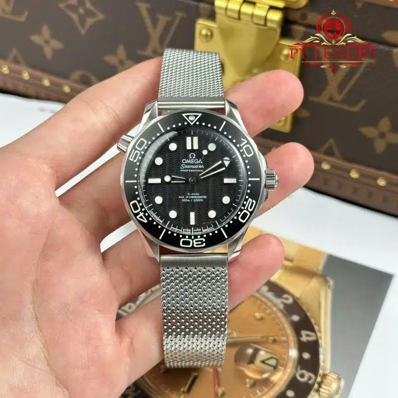 Omega-Seamaster-Diver-300M-Steel-on-Steel-Black-Dial-3-800x800 Omega Seamaster Diver 300M Steel on Steel 210.30.42.20.01.010 Black Dial 1:1 Best Replica VSF 42mm - Image 2
