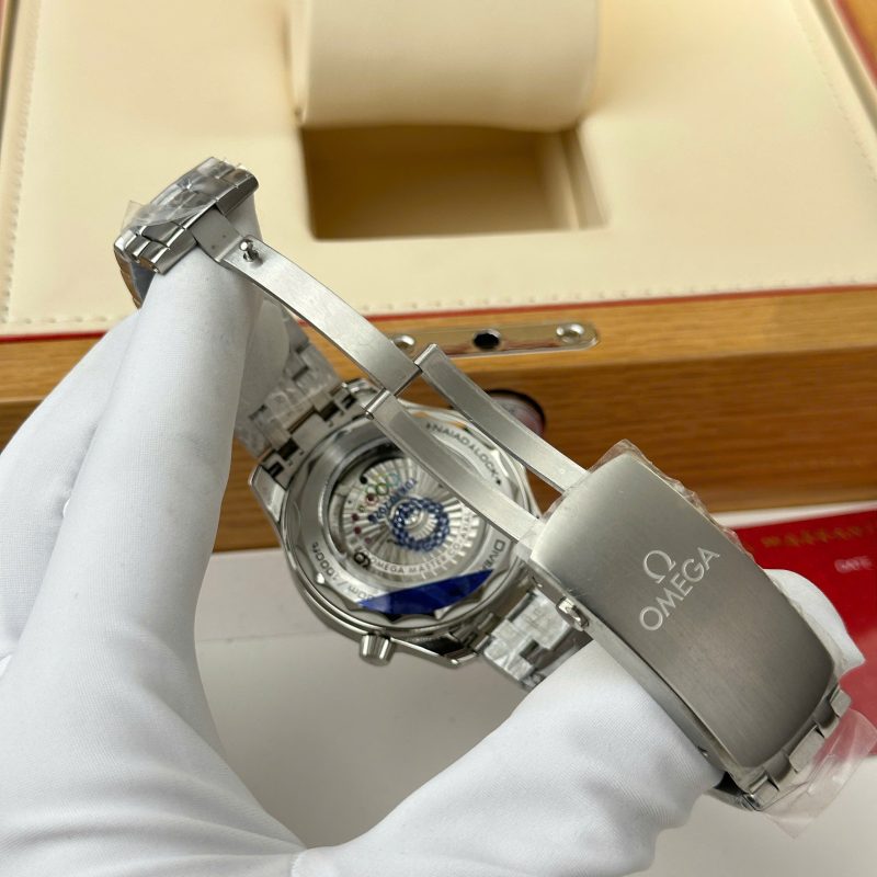 Omega-Seamaster-Diver-300M-Tokyo-2020-White-Dial-Blue-Ceramic-Bezel-8-800x800 Omega Seamaster Diver 300M Tokyo 2020 White Dial Blue Ceramic Bezel Super Clone 42mm - Image 8