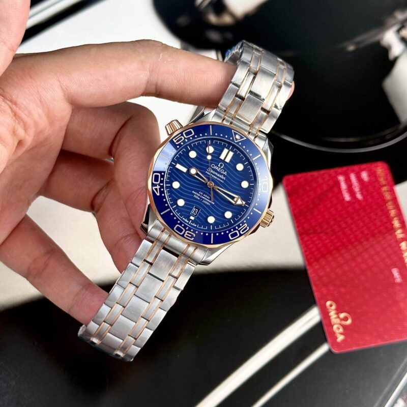 Omega-Seamaster-Diver-300M-Two-Tone-Blue-Dial-4-800x800 Omega Seamaster Diver 300M Two Tone Yellow Gold Blue Dial Best Replica 42mm - Image 4
