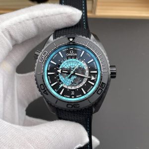Omega Seamaster Planet Ocean 600M GMT Worldtimer Black & Blue Dial Best Replica VSF 45.5mm