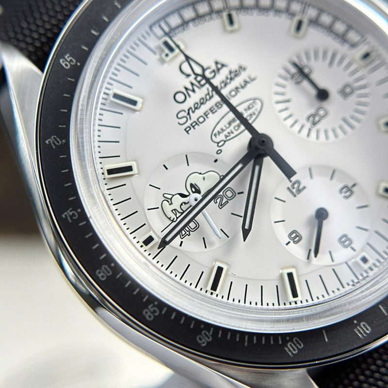 Omega-Speedmaster-Apollo-13-Silver-Snoopy-Award-White-Dial-Textile-Strap-6-800x800 Omega Speedmaster Apollo 13 Silver Snoopy Award White Dial Textile Strap Replica 42mm - Image 6