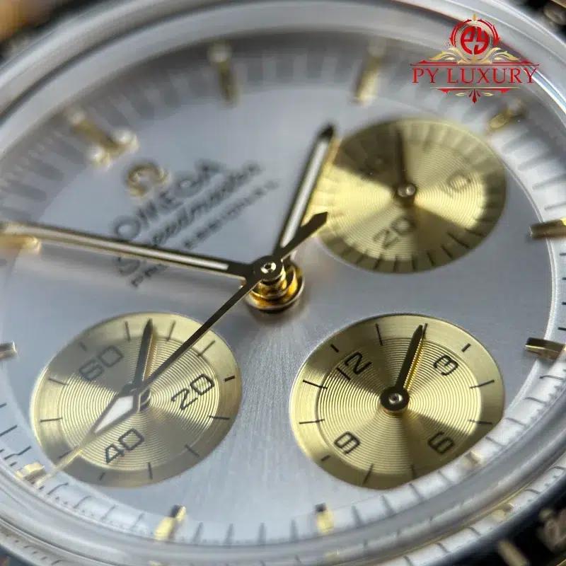 Omega-Speedmaster-Moonwatch-Chronograph-Two-Tone-Yellow-Gold-Silver-Dial-Swiss-Replica-N1F-7-800x800 Omega Speedmaster Moonwatch Chronograph Two Tone Yellow Gold Silver Dial Swiss Replica 42mm - Image 7
