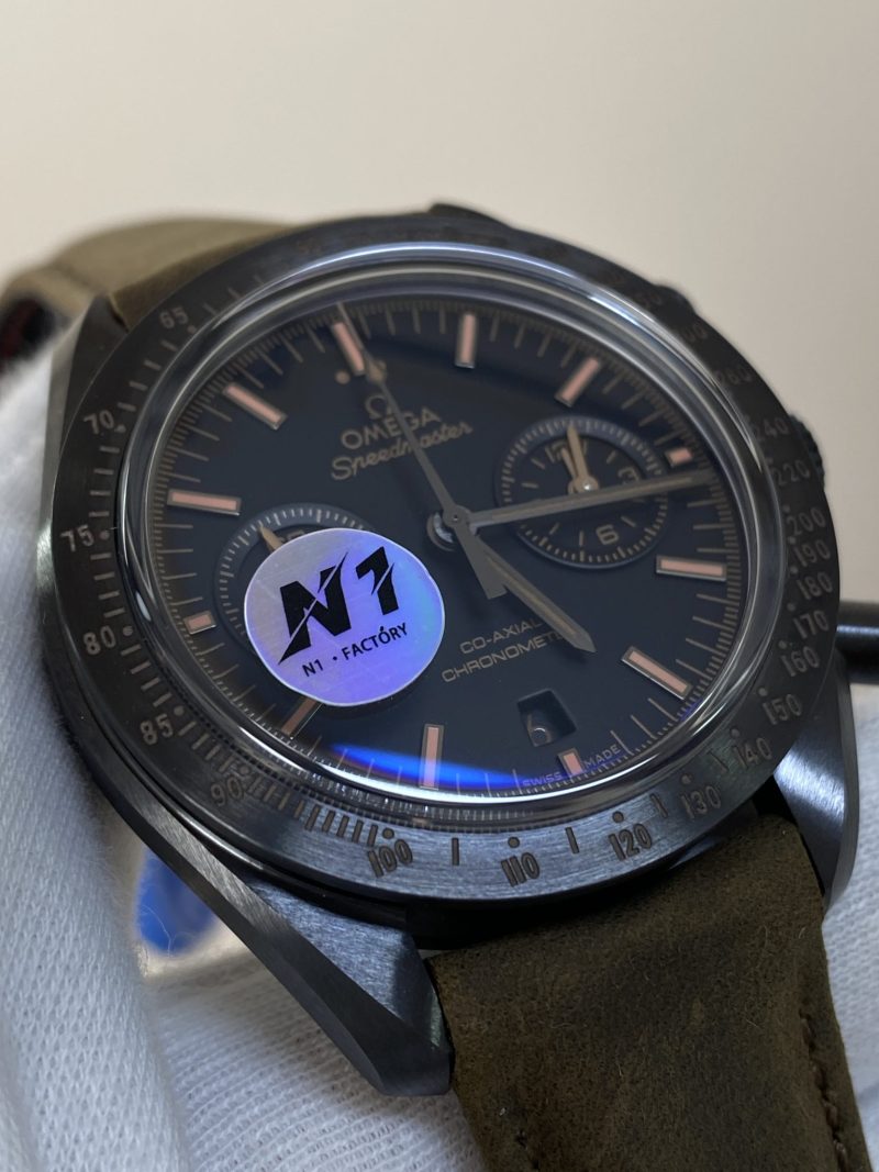 Omega-Speedmaster-Moonwatch-Dark-Side-of-the-Moon-Ceramic-Black-Brown-Leather-Strap-Replica-44mm-2-scaled-e1782482370796-800x1067 Omega Speedmaster Moonwatch Dark Side of the Moon Ceramic Black & Brown Leather Strap Replica 44mm - Image 2