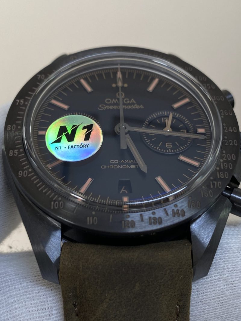 Omega-Speedmaster-Moonwatch-Dark-Side-of-the-Moon-Ceramic-Black-Brown-Leather-Strap-Replica-44mm-3-scaled-e1782482386844-800x1067 Omega Speedmaster Moonwatch Dark Side of the Moon Ceramic Black & Brown Leather Strap Replica 44mm - Image 3