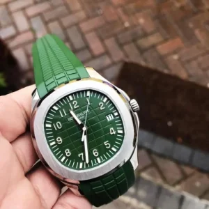 Aquanaut 5168G 42mm SS ZF 1:1 Best Edition Green Dial on Green Rubber Strap