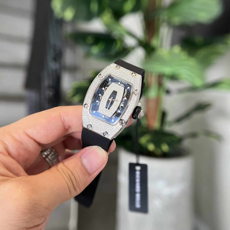 RM07-01-Full-Diamond-Black-Lip-Black-Rubber-Strap-2-800x800 Richard Mille RM07-01 Full Diamond Black Lip Replica 45.32 x 32.3mm - Image 3