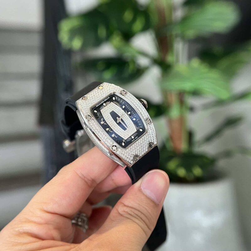 RM07-01-Full-Diamond-Black-Lip-Black-Rubber-Strap-3-800x800 Richard Mille RM07-01 Full Diamond Black Lip Replica 45.32 x 32.3mm - Image 2