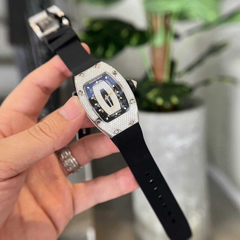 RM07-01-Full-Diamond-Black-Lip-Black-Rubber-Strap-4-800x800 Richard Mille RM07-01 Full Diamond Black Lip Replica 45.32 x 32.3mm - Image 4