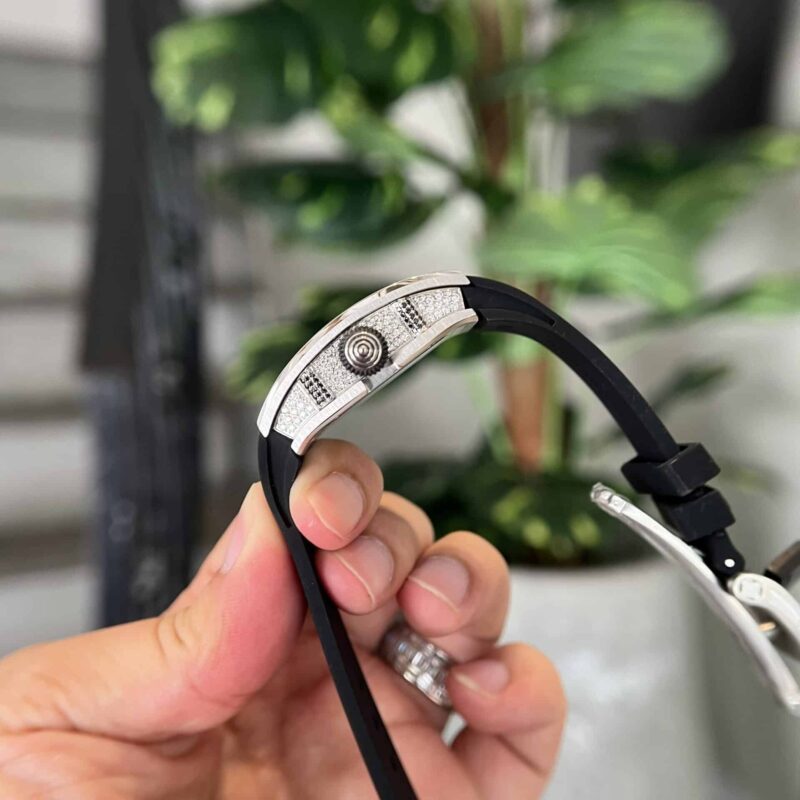RM07-01-Full-Diamond-Black-Lip-Black-Rubber-Strap-6-800x800 Richard Mille RM07-01 Full Diamond Black Lip Replica 45.32 x 32.3mm - Image 6