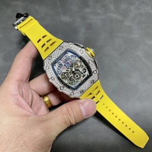 Richard Mille RM11-03 Flyback Chronograph Iced Out CZ Stones Best Replica KVF 49.94¡Á44.5mm