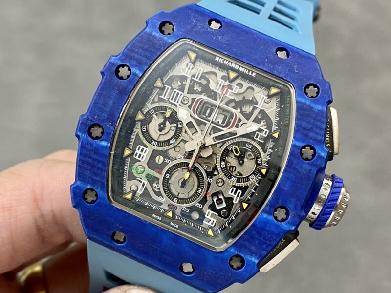 RM11-03-Jean-Todt-50th-Anniversary-Chronograph-Blue-Carbon-Fiber-2-800x600 Richard Mille RM11-03 Jean Todt 50th Anniversary Chronograph Blue Carbon Fiber Best Replica KVF 49.94 x 44.5mm - Image 2
