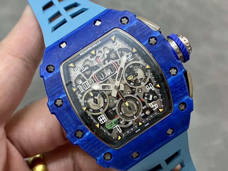 RM11-03-Jean-Todt-50th-Anniversary-Chronograph-Blue-Carbon-Fiber-4-800x600 Richard Mille RM11-03 Jean Todt 50th Anniversary Chronograph Blue Carbon Fiber Best Replica KVF 49.94 x 44.5mm - Image 3