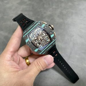 Richard Mille RM11-03 Ultimate Edition Carbon Turquoise Quartz TPT Limited Best Replica KVF 49.94 x 44.5mm