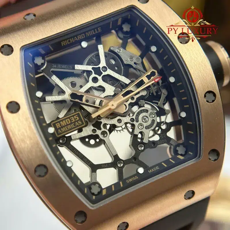 Richard-Mille-RM-035-Americas-Rose-Gold-Toro-Skeleton-Limited-Edition-12-800x800 Richard Mille RM035 Americas Rose Gold Toro Skeleton 1:1 Best Replica ZF Factory 39.7mm x 48mm - Image 5