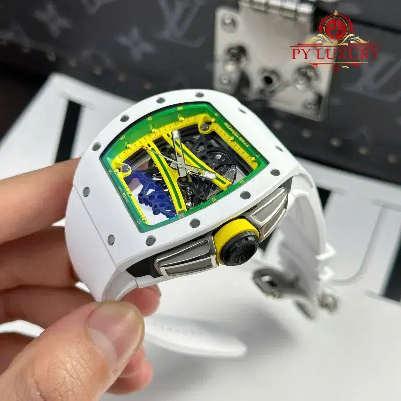 Richard-Mille-RM-61-01-Yohan-Blake-Asia-Limited-Edition-White-Ceramic-4-800x800 Richard Mille RM 61-01 Yohan Blake Asia Limited Edition White Ceramic 1:1 Best Replica ZF 42.7mm x 50.23mm - Image 4