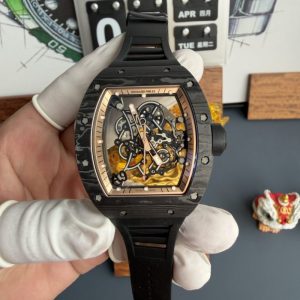 Richard Mille RM055 Bubba Watson Asia Edition Carbon NTPT Vaucher Movement 1:1 Super Clone A9 Factory 42.7mm x 49.9mm (Free Sprung)