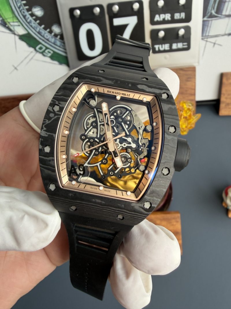 Richard-Mille-RM055-Bubba-Watson-Asia-Edition-Carbon-NTPT-Vaucher-Movement-1-1-Super-Clone-2-800x1067 Richard Mille RM055 Bubba Watson Asia Edition Carbon NTPT Vaucher Movement 1:1 Super Clone A9 Factory 42.7mm x 49.9mm (Free Sprung) - Image 2