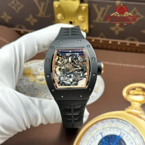 Richard Mille RM055 Bubba Watson Black Ceramic Asia Edition Black Rubber Strap Best Replica ZF 42.7mm