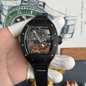 Richard Mille RM055 Bubba Watson Black Edition Black Ceramic Vaucher Movement 1:1 Super Clone A9F 42.7 x 49.9mm (Free Sprung)