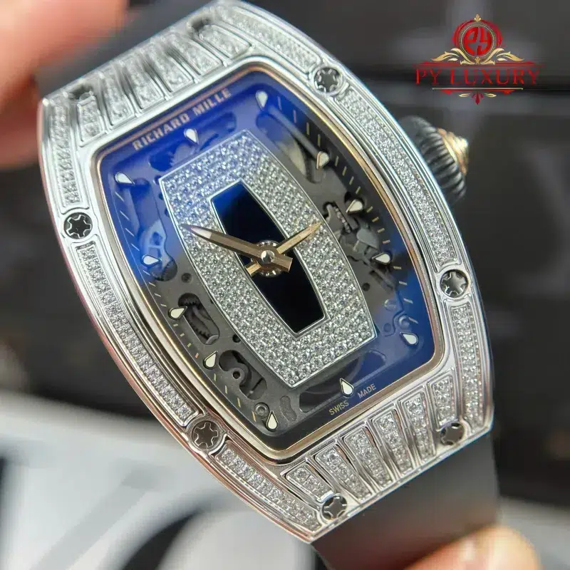 Richard-Mille-RM07-01-Diamond-Black-Onyx-Dial-Black-Rubber-Strap-2-800x800 Richard Mille RM07-01 Lady Diamonds Black Onyx Dial Black Rubber Strap 1:1 Super Clone ZF 45.32 x 32.3mm - Image 2