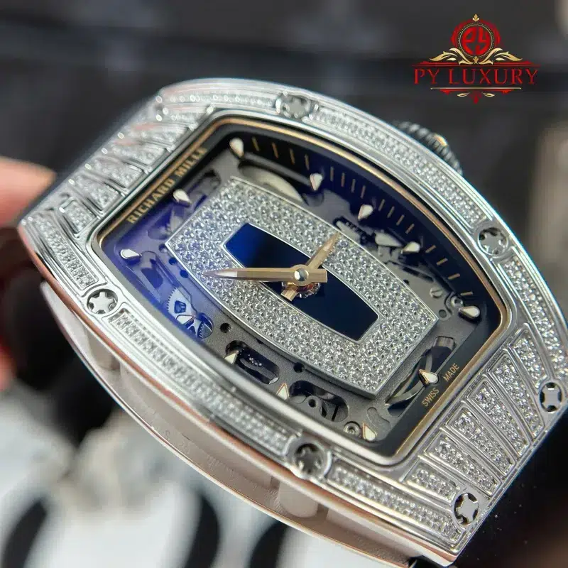 Richard-Mille-RM07-01-Diamond-Black-Onyx-Dial-Black-Rubber-Strap-3-800x800 Richard Mille RM07-01 Lady Diamonds Black Onyx Dial Black Rubber Strap 1:1 Super Clone ZF 45.32 x 32.3mm - Image 3