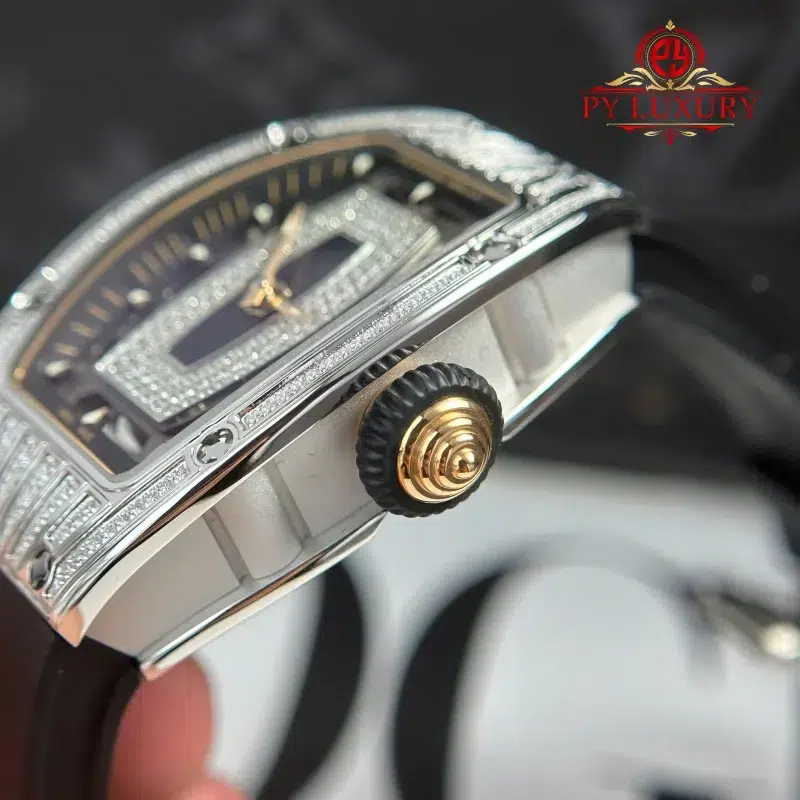 Richard-Mille-RM07-01-Diamond-Black-Onyx-Dial-Black-Rubber-Strap-4-800x800 Richard Mille RM07-01 Lady Diamonds Black Onyx Dial Black Rubber Strap 1:1 Super Clone ZF 45.32 x 32.3mm - Image 6