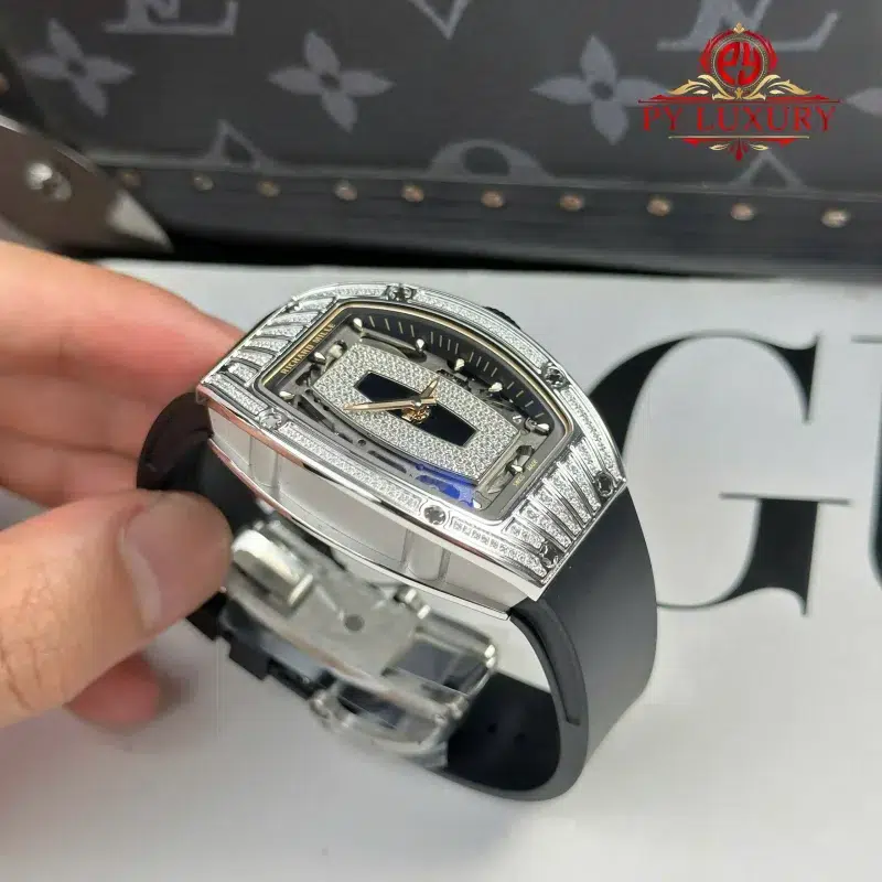 Richard-Mille-RM07-01-Diamond-Black-Onyx-Dial-Black-Rubber-Strap-7-800x800 Richard Mille RM07-01 Lady Diamonds Black Onyx Dial Black Rubber Strap 1:1 Super Clone ZF 45.32 x 32.3mm - Image 5