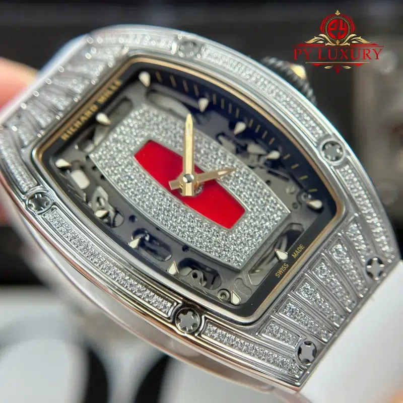 Richard-Mille-RM07-01-Diamond-Red-Lip-White-Rubber-Strap-2-800x800 Richard Mille RM07-01 Lady Diamonds Red Lip White Rubber Strap 1:1 Super Clone ZF 45.32 x 32.3mm - Image 5