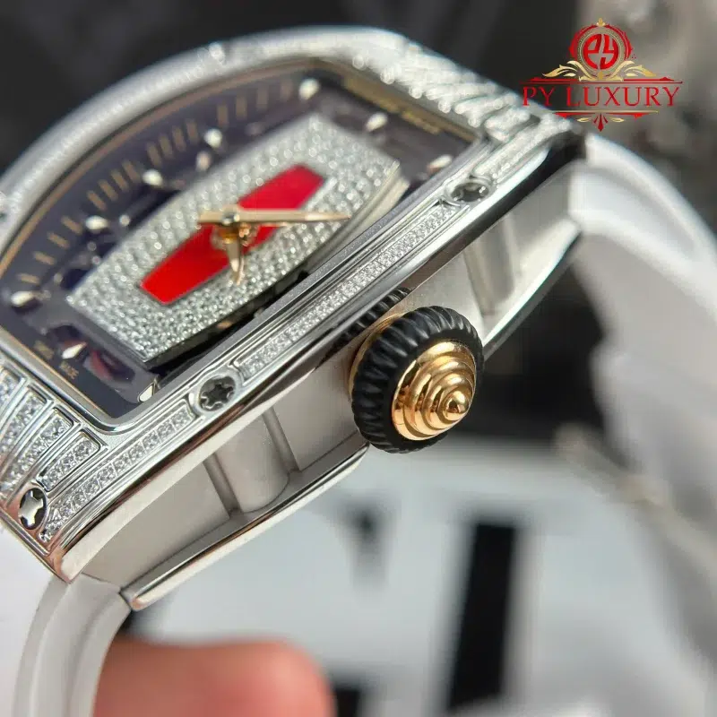 Richard-Mille-RM07-01-Diamond-Red-Lip-White-Rubber-Strap-4-800x800 Richard Mille RM07-01 Lady Diamonds Red Lip White Rubber Strap 1:1 Super Clone ZF 45.32 x 32.3mm - Image 6