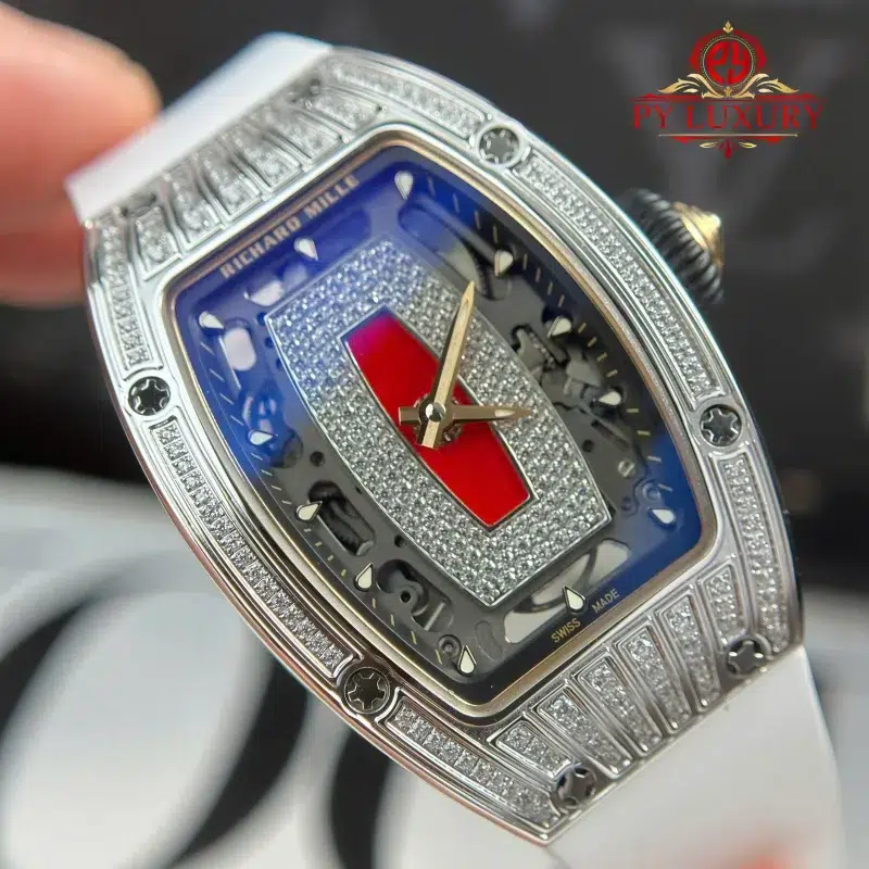 Richard-Mille-RM07-01-Diamond-Red-Lip-White-Rubber-Strap-5-800x800 Richard Mille RM07-01 Lady Diamonds Red Lip White Rubber Strap 1:1 Super Clone ZF 45.32 x 32.3mm - Image 2