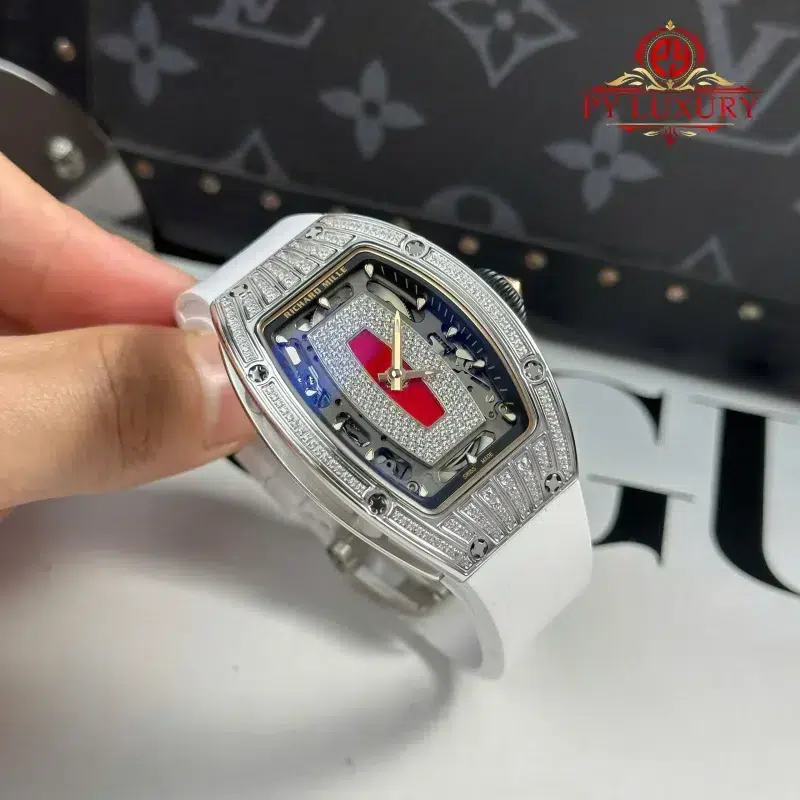 Richard-Mille-RM07-01-Diamond-Red-Lip-White-Rubber-Strap-8-800x800 Richard Mille RM07-01 Lady Diamonds Red Lip White Rubber Strap 1:1 Super Clone ZF 45.32 x 32.3mm - Image 4