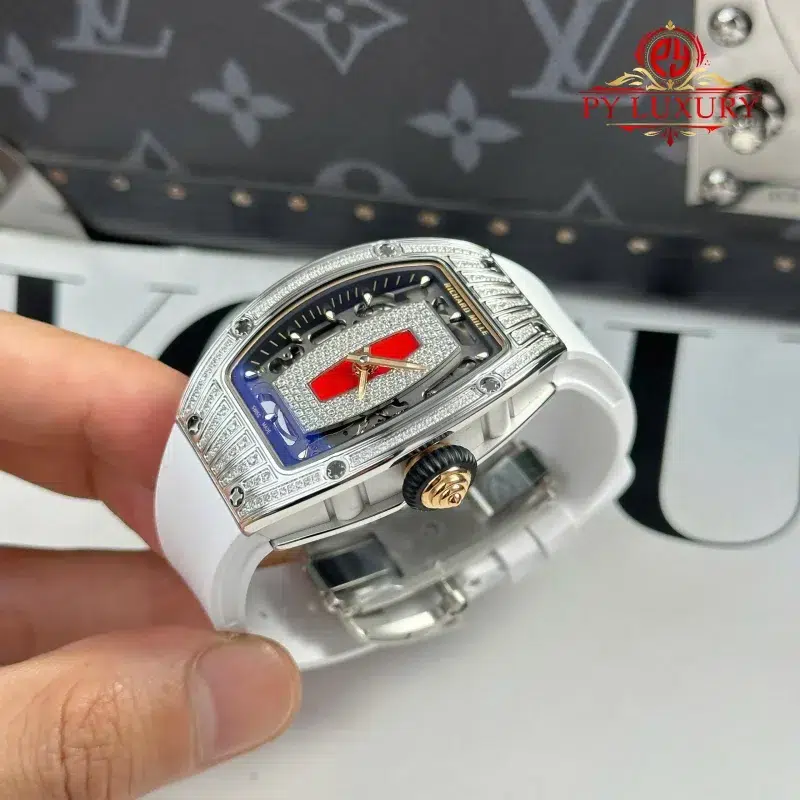 Richard-Mille-RM07-01-Diamond-Red-Lip-White-Rubber-Strap-9-800x800 Richard Mille RM07-01 Lady Diamonds Red Lip White Rubber Strap 1:1 Super Clone ZF 45.32 x 32.3mm - Image 3