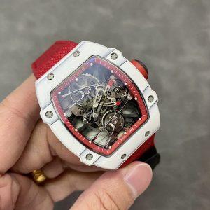 Richard Mille RM27-02 Rafael Nadal Tourbillon White Quartz TPT Red Strap Best Replica 39.7 x 47.7mm
