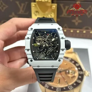Richard Mille RM35-01 Rafael Nadal White Carbon TPT Limited Edition Super Clone ZF V3 49.94mm x 44.5mm