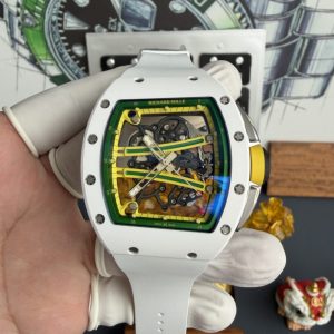 Richard Mille RM61-01 White Ceramic Asia Limited EditionVaucher Movement 1:1 Super Clone A9F 42.7mm x 50.23mm (Free Sprung)