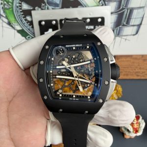 Richard Mille RM61-01 Yohan Blake All Black Vaucher Movement 1:1 Super Clone A9F 42.7mm x 50.23mm (Free Sprung)